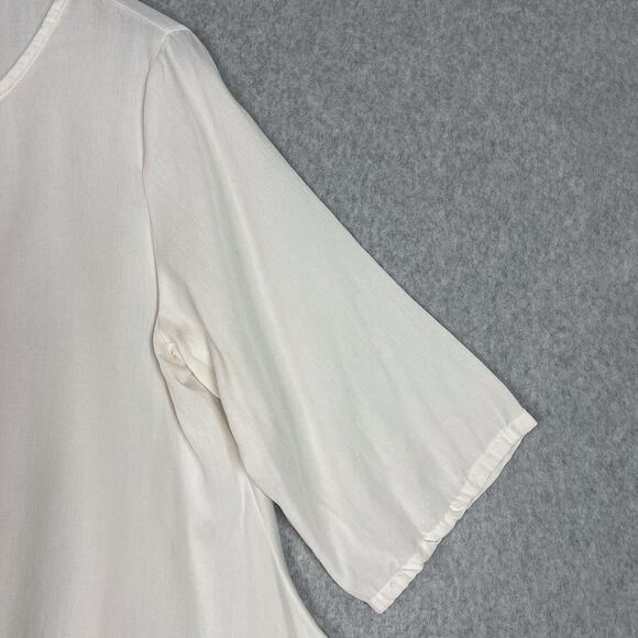 Bryn Walker Off White Naida Tencel Tunic 3/4 Sleeve Size XL Lagenlook - Picture 4 of 8